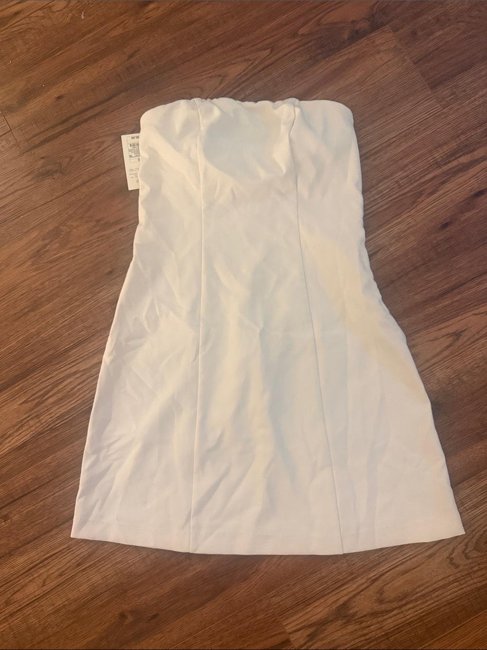 Strapless White Sheath Dress — Elegant Minimalist Style